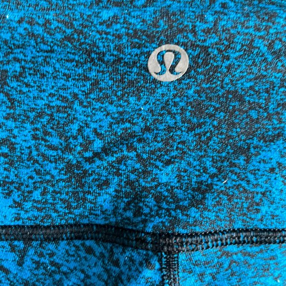 Lululemon Women's Wunder Under Pant III Leggings Luon Spray Jacquard Blue Size 4 - Picture 9 of 9